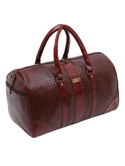 FUR JADEN - Tan Textured Leatherette Duffle Bag with External Shoe Pocket