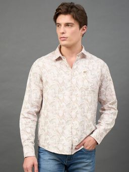 Club York - Peach Printed Shirt