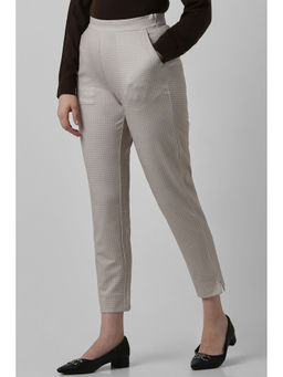 Van Heusen - Women Grey Check Formal Regular Fit Trouser