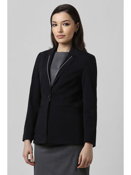 Van Heusen - Women Black Solid Blazer