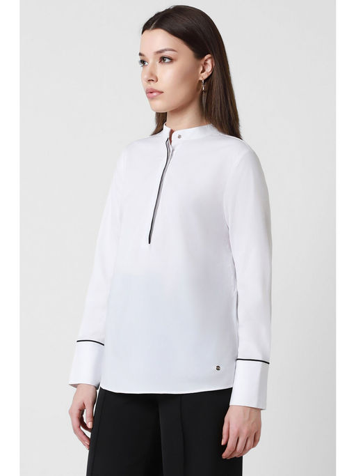 Formal White Shirt With Sweatshirt Stylish White Checked