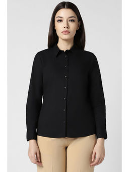 Van Heusen - Women Black Solid Long Sleeves Formal Shirt