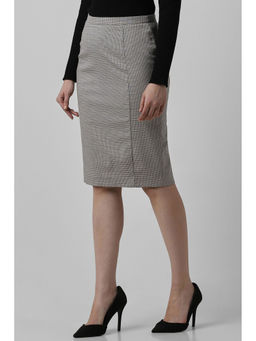 Van Heusen - Women Grey Print Formal Knee Length Skirt