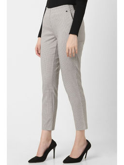 Van Heusen - Women Grey Check Formal Regular Fit Trouser