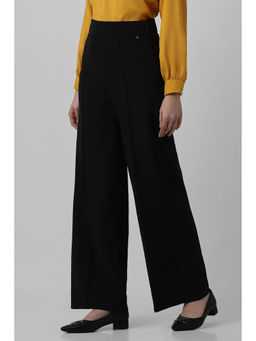 Van Heusen - Women Black Solid Formal Regular Fit Trouser