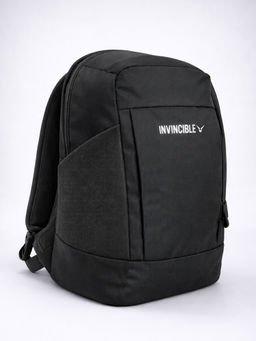 INVINCIBLE - Unisex Black Solid Backpack