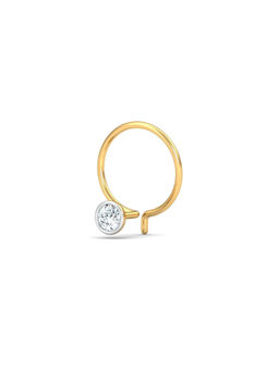 KuberBox - Bezel 8 Cent Nose Pin 14K Gold