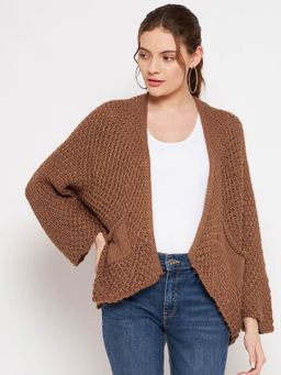 CAMLA - Brown Cardigan for Women (M)
