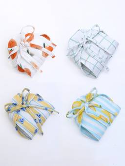 The Boo Boo Club - Muslin Cotton Printed Nappy for Baby (Pack of 4) (0-3 Months)