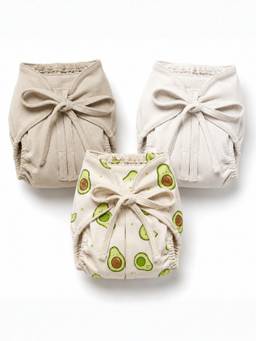 Cocoon Care - Bamboo Cotton Solid & Printed Knitted Nappy for Baby (Pack of 3)