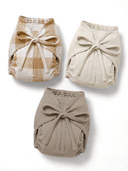 Cocoon Care - Bamboo Cotton Solid & Printed Knitted Nappy for Baby (Pack of 3)