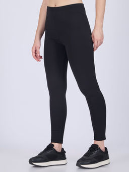 Outzidr - Black Basic Solid Leggings
