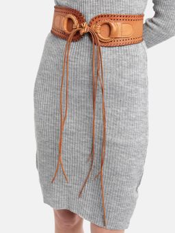 ART N VINTAGE - Women Semi Formal Leather Textured Rust Belt