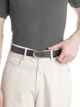 ART N VINTAGE - Men Semi Formal Leather Solid Black Belt