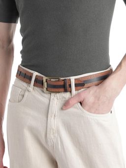 ART N VINTAGE - Men Semi Formal Leather Textured Tan Belt
