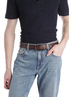 ART N VINTAGE - Men Semi Formal Leather Textured Brown Belt