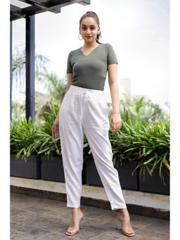 Femme Sequel - White Dobby Trousers