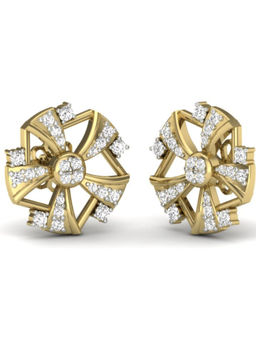 KuberBox - 18K Fan'em Up Stud Earrings for Women and Girls