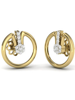 KuberBox - 18K Kryptic Stud Earrings for Women and Girls