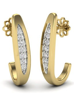 KuberBox - 18K Serene Half Hoop Earrings for Women and Girls