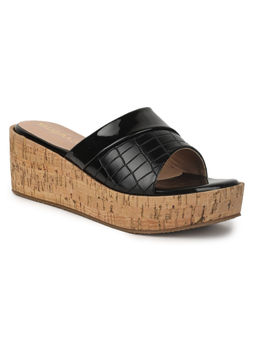 VALIOSAA - Black Casual Solid-plain Wedges