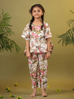 SAY - Cotton Printed Round Neck Top and Pyjama (Set of 2)