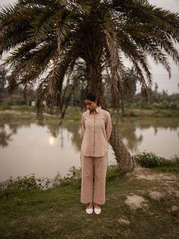 Sutra Art of Clothing - Beige Pure South Cotton Co-ord Set