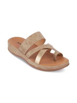 PEPPER - Women Slip On Round Toe Sandals- Brown