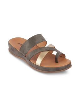 PEPPER - Women Slip On Round Toe Sandals- Olive