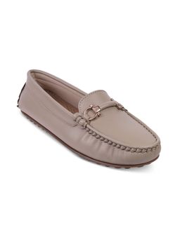 PEPPER - Women Slip On Round Toe Loafers- Beige