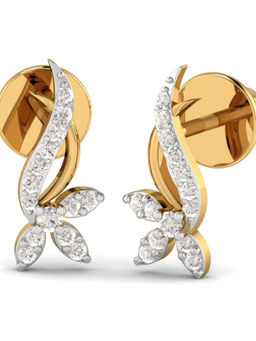 KuberBox - 18K Serene Beauty Stud Earrings for Women and Girls