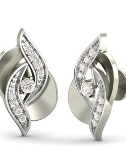 KuberBox - 18K Milky Way Stud Earrings for Women and Girls