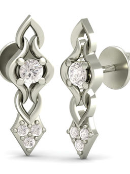 KuberBox - 18K The Charming Solitude Stud Earrings for Women and Girls