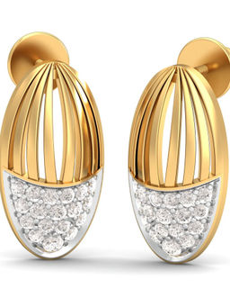 KuberBox - 18K A Precious Cage Stud Earrings for Women and Girls