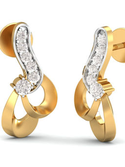 KuberBox - 18K Twisted Simplicity Stud Earrings for Women and Girls