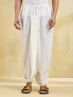 Fabindia - White Cotton Blend Dhoti