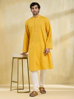 Fabindia - Yellow Cotton Long Kurta
