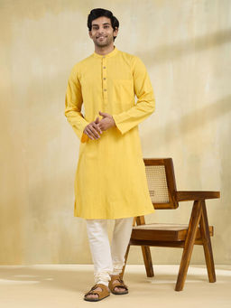 Fabindia - Yellow Cotton Long Kurta