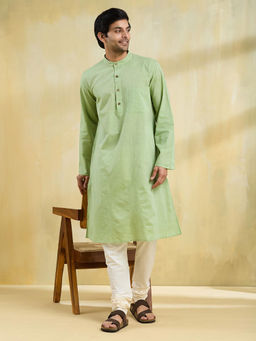 Fabindia - Green Cotton Long Kurta