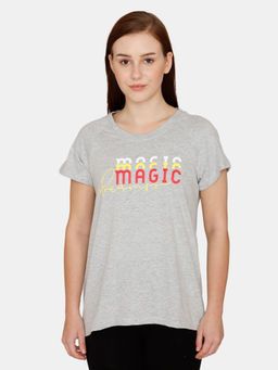 Zivame - Rosaline U&I Knit Cotton Top - Grey Melange
