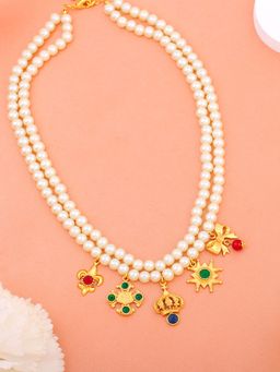 Estele - Gold Plated Hanging Charm Designer Necklace For Women