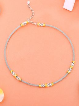 Estele - Gold & Rhodium Plated Mesh Designer Necklace For Girls & Women