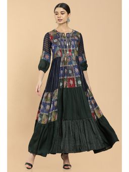 Soch - Multi-Color Crepe Flared Printed Kurta