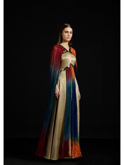 AKHL - Fall-Panelled Gradient Satin Multicolor Maxi Dress