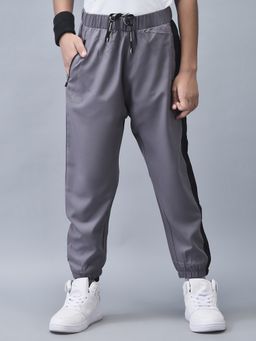 Dida - Boys Mid-Rise Side Pockets Sports Grey Trackpant