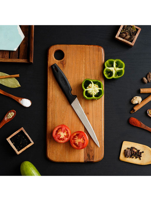 eCraftIndia Brown Rectangle Wooden Chopping Board