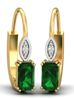 KuberBox - 18K Meridian Emerald Hoops for Women and Girls