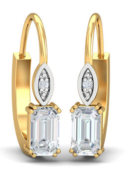 KuberBox - 18K Meridian White Sapphire Hoops for Women and Girls