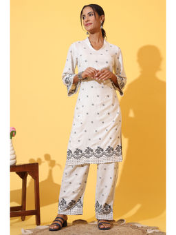 Aurelia - White Schiffli Embroidered Pure Cotton Co-Ord (Set of 2)