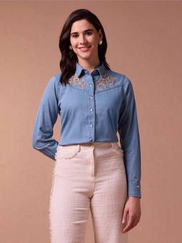 U.S. POLO ASSN. - Embroidered Yoke Denim Shirt